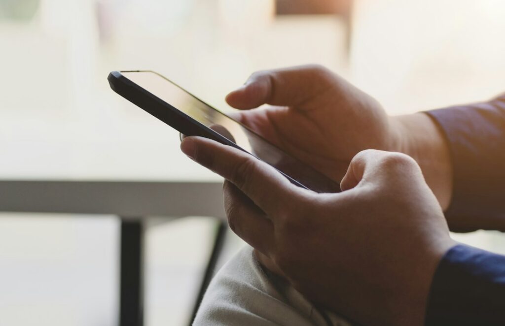 Customer using a smartphone app